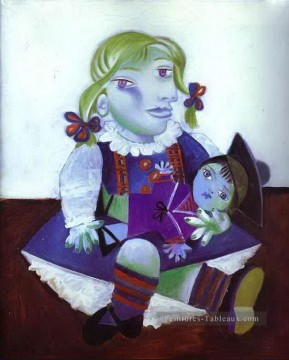 Portrait de Maya avec sa poupée 1938 Pablo Picasso Peinture à l'huile